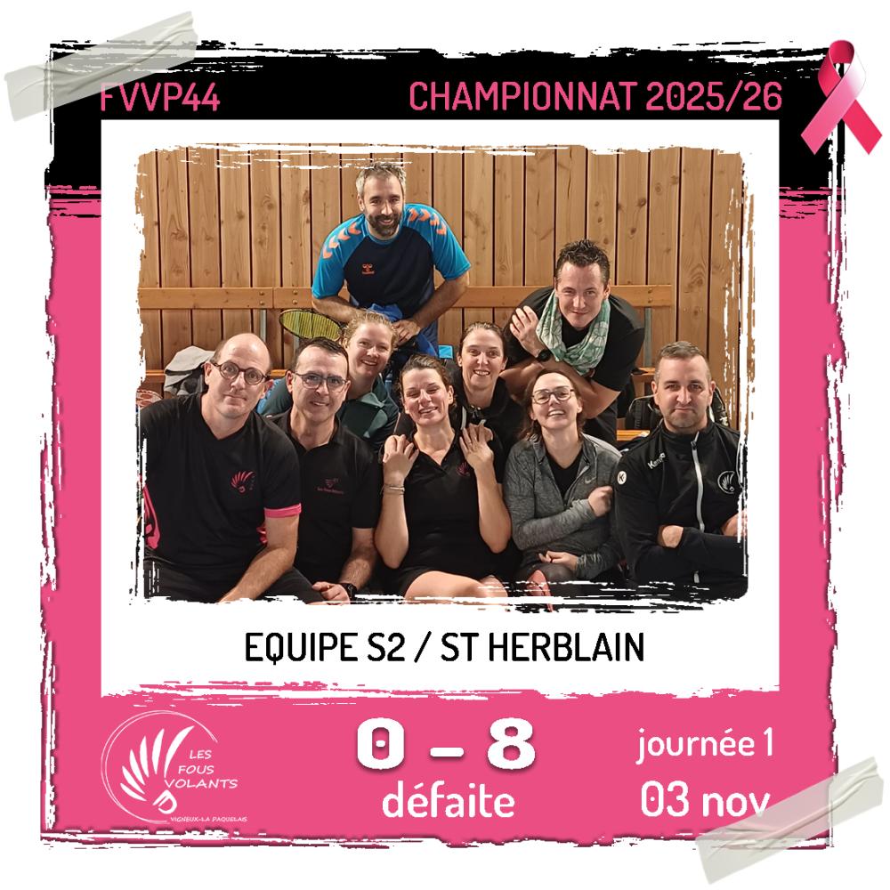 Rencontre J1 de la S2 : Vigneux contre St Herblain (défaite)